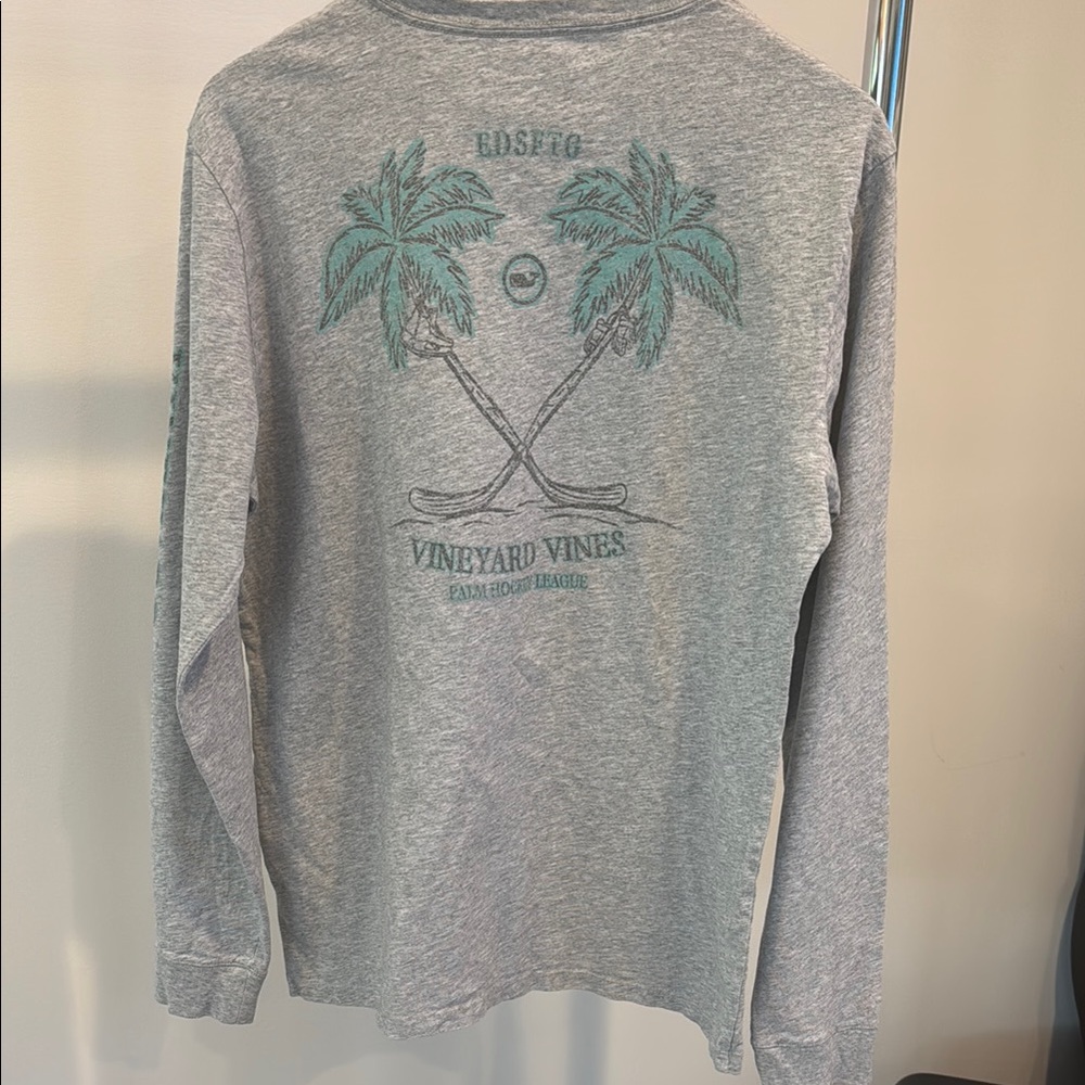 Gray Vineyard Vines Hockey Stick Long Sleeve Shirt